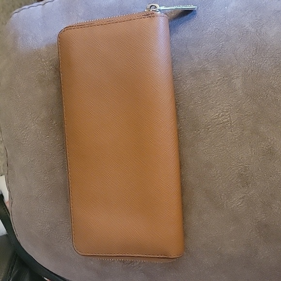 MICHAEL KORS 1990s Camel Brown Large Jet Set Travel Leather Wallet E-1303 - Picture 3 of 9